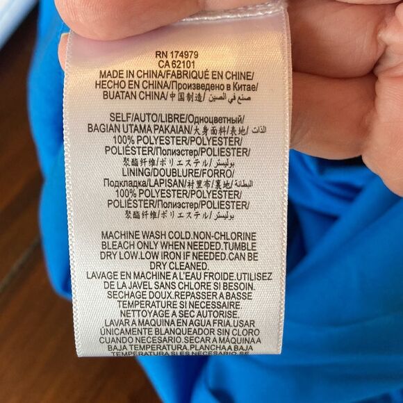 BCBGMaxAzria Maxi Dress Women 10 French Blue Asymmetric Neck Sleeveless NWT!! - Picture 16 of 16